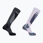 Calze da sci Salomon S/Access 2-Pack anthracite/sweet lavender