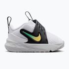 Scarpe per bambini Nike Team Hustle D 12 white/black/clear emerald/topaz gold