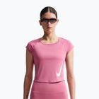 Maglietta da corsa da donna Nike Swoosh Run Dri-Fit peony/photon dust/white