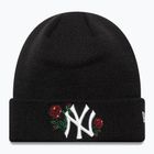 Berretto invernale da donna New Era Sequin Rose Beanie New Yor Yankees nero