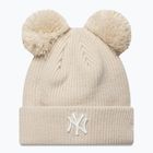 Berretto invernale da donna New Era Double Pom Beanie New York Yankees stone