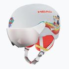 Casco da sci per bambini HEAD Yuki Visor Paw S2 Jr paw sky/silver/red