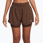 Pantaloncini da donna Nike One Dri-Fit High-Waisted 3" 2In1 cacao wow/white