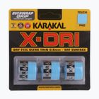 Grip per racchetta da squash Karakal X-Dri Grip 3 pezzi blu.