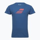Maglietta Babolat Exercise Big Flag da uomo blu scuro