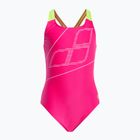 Costume intero da bambino arena Swim Pro Back Logo freak rosa/verde tenue