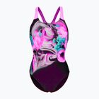 Costume da bagno intero donna arena Imaginary Swim Pro Back nero/ rosa shocking/multi