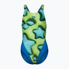 Arena Star Shaped Swim Tech L costume intero da bambino blu fiume/verde tenero/multi