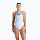 Costume intero donna arena Fireflow Challenge dorso blu fiume/bianco multi