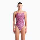 Costume da bagno intero donna arena Pink Dahlia Lace Back rosa shocking/multi