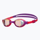 Occhialini da nuoto per bambini arena Air Jr Mirror giallo rame/prugna/corallo brillante