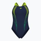 Costume da bagno intero donna arena Blast V Back navy/artic lime