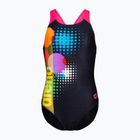 Costume da bagno intero per bambini arena Dots Swim Pro Back black multi/black/shocking pink