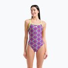 Costume da bagno intero donna arena Floral Challange Back violet multi/artic lime