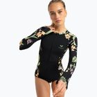 Donna nuoto manica lunga ROXY Zip Lycra antracite isola fuga