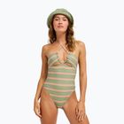 Costume da bagno intero da donna ROXY Dreamer HI oil green say it with stripes