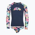 Maglia a maniche lunghe + parte inferiore del costume da bagno ROXY Morning Flower Lycra Set mood indigo morning flowers