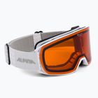 Occhiali da sci Alpina Nakiska bianco opaco/arancio
