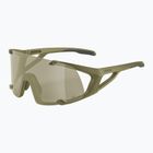 Occhiali da sole Alpina Hawkeye Q-Lite oliva opaca/argento a specchio