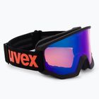 UVEX Athletic CV occhiali da sci nero opaco/blu specchiato colourvision arancione