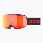 UVEX occhiali da sci per bambini Pwdr FM nero opaco/rosso specchiato arancione chiaro