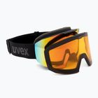 Occhiali da sci UVEX Evidntract S V + custodia nero opaco/specchio arcobaleno chiaro