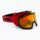 UVEX Evidnt Attract + custodia nero opaco/rosso specchiato arancione chiaro