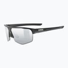 UVEX Axos Set nero opaco/argento specchiato/occhiali da sole trasparenti
