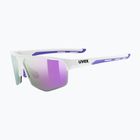 Occhiali da sole UVEX Axos Set bianco opaco/viola specchiata/chiaro