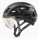 Casco da bici UVEX Stride Visor nero opaco/litemirror argento