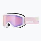 Maschera da sci per bambini UVEX Speedy Nova FM S2 white matt/mirror rose