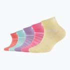 Skechers Mesh Ventilation Quarter 5 paia di calzini per bambini arcobaleno