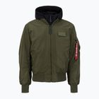 Giacca Alpha Industries MA-1 D-Tec da uomo verde scuro/nero