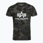 Alpha Industries Basic Camo - Polo mimetica nera da uomo