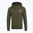 Felpa Alpha Industries Basic Zip SL da uomo, oliva scuro