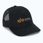 Cappello da baseball Alpha Industries Label Trucker nero da uomo