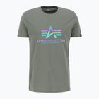 Maglietta Alpha Industries Basic Rainbow Reflective verde vintage da uomo