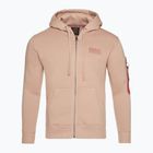 Felpa Alpha Industries Back Print Zip da uomo, color corallo polveroso