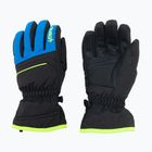 Guanto da sci Reusch Alan 2022 per bambini nero/blu brillante/giallo sicurezza