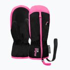 Guanti da sci per bambini Reusch Ben Mitten black/ knockout pink