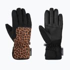 Guanto da sci da donna Reusch Keira R-Tex XT nero/marrone leopardato