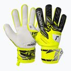 Guanti da portiere per bambini Reusch Attrakt Grip Junior di sicurezza giallo/argento