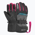 Guanti da sci per bambini Reusch Rocket GORE-TEX black/black melange/pink glo