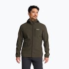 Giacca antivento da uomo Jack Wolfskin Wild Winds Hooded obsidian moss