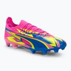 Scarpe da calcio da uomo PUMA Ultra Ultimate Energy FG/AG rosa luminoso/ultra blu/giallo allerta