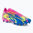PUMA Ultra Match Energy FG/AG scarpe da calcio da uomo rosa luminoso/giallo allerta/ultra blu