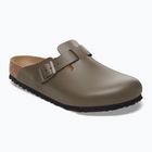 BIRKENSTOCK infradito Boston NL regolare in pelle liscia grigio cemento