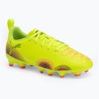 Scarpe da calcio per bambini PUMA Future 8 Play FG/AG Jr yellow alert/puma black/sun struck
