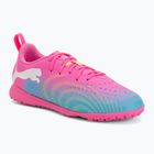 Scarpe da calcio per bambini PUMA Future 9 Play TT poison pink/puma white/sun stream/bright aqua/puma black