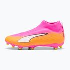 Scarpe da calcio per bambini PUMA Ultra 6 Match+ LL FG/AG Jr poison pink/puma white/sun stream/bright aqua/puma black